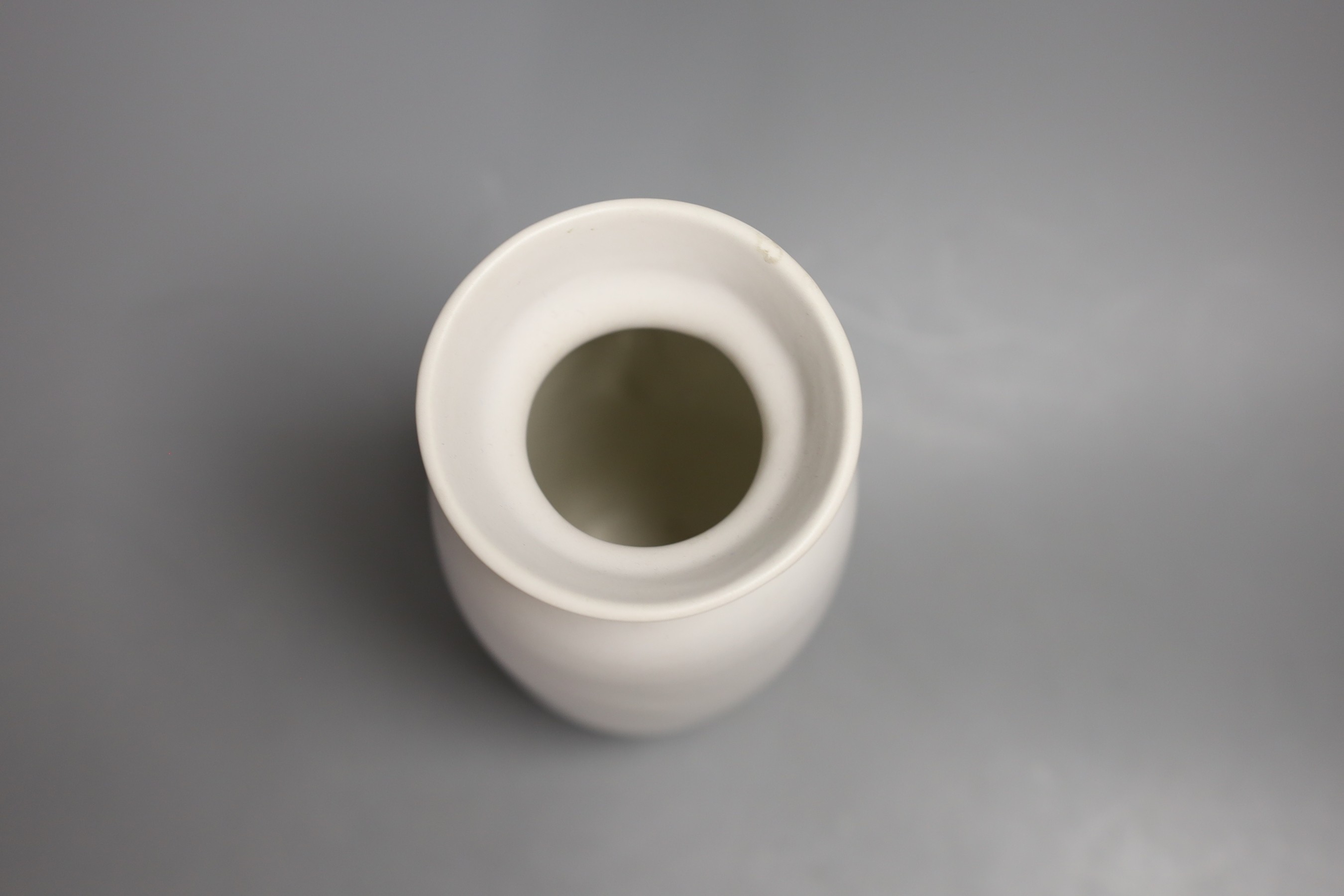 A Gustavsberg Stig Lindberg 215 shape Grazia vase decorated with flowers and inscribed 'Ingrid Axelsson 25 AR I Konsum', 20cm tall